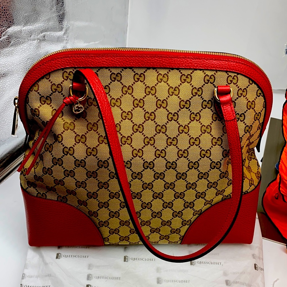 Gucci Bree Dome Shoulder Bag Shopper Supreme GG Canvas